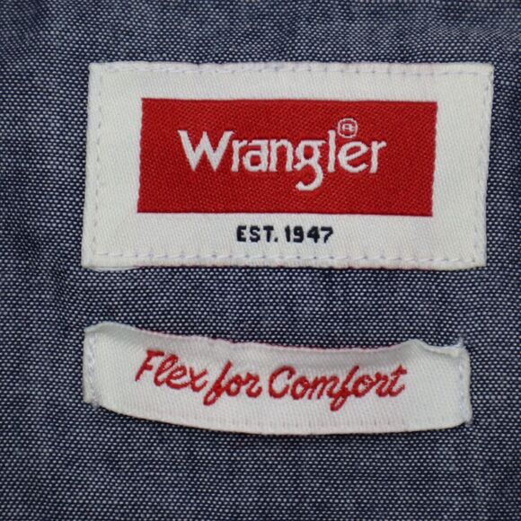 Wrangler Shirt Mens 2XL Gray Cowboy Western Workwear Hike Fish Dress Button Up - Picture 2 of 16